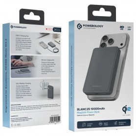 Powerology Blanc25 10000mAh MagSafe Power Bank – Gris