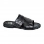 Sandale premium noire en cuir ajouré – SDL3298