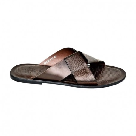 Sandale premium marron à brides croisées – SDL3301
