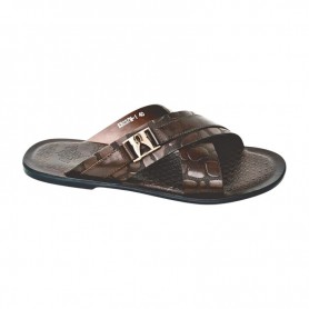 Sandale premium marron à boucle dorée – SDL3303