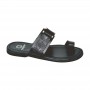 Tong sandale premium noire en cuir – SDL3306