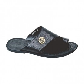 Sandale premium noire fermée en cuir – SDL3309