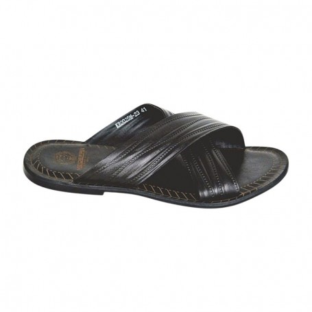 Sandale premium noire à large bride – SDL3312