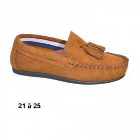 Mocassin garçon camel avec pompon - 21 à 25 - ENF708