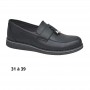Mocassin garçon noir à bride élégante - 31 à 39 - ENF709