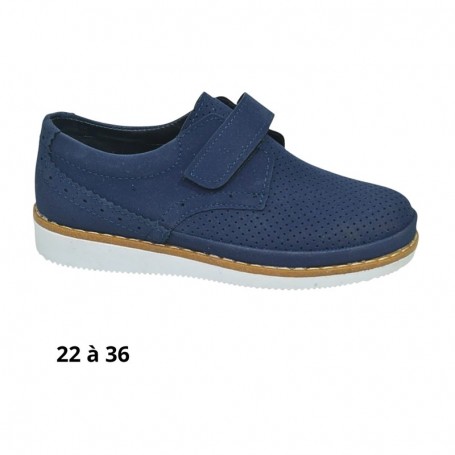 Chaussure garçon bleue à scratch - 22 à 36 - ENF719