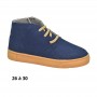 Bottine garçon bleue à lacets camel - 26 à 30 - ENF728