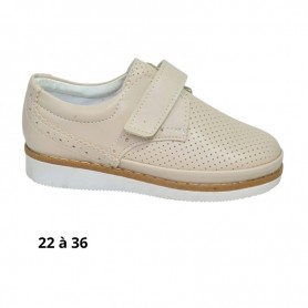 Chaussure garçon beige à scratch - 22 à 36 - ENF731