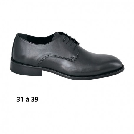 Chaussure garçon noire habillée à lacets - 31 à 39 - ENF734