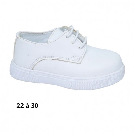 Bottine enfant blanche à lacets - 22 à 30 - ENF735
