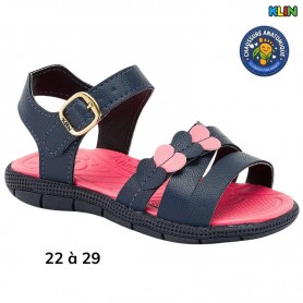 Sandale fille Klin bleu marine et rose - 22 à 29 - ENF739
