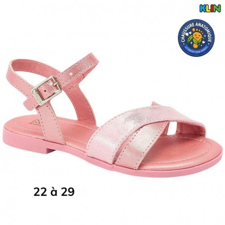 Sandale fille Klin rose à bride - 22 à 29 - ENF742