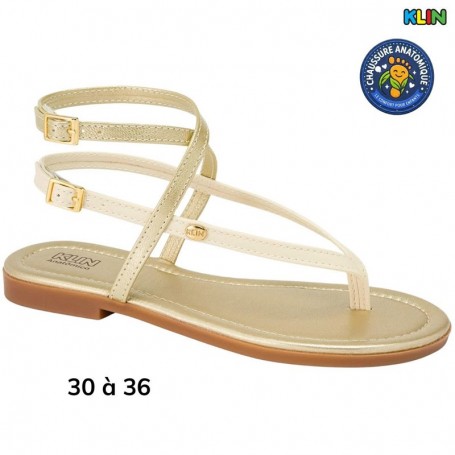 Sandale fille Klin dorée minimaliste - 30 à 36 - ENF745