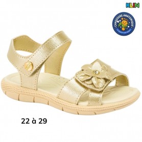 Sandale fille Klin dorée à fleurs - 22 à 29 - ENF752