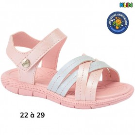 Sandale fille Klin rose et blanche - 22 à 29 - ENF755