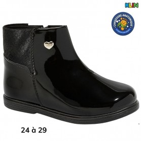 Bottine fille Klin noire vernie - 24 à 29 - ENF757