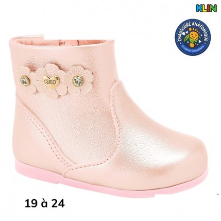 Bottine fille Klin rose nacrée - 19 à 24 - ENF758