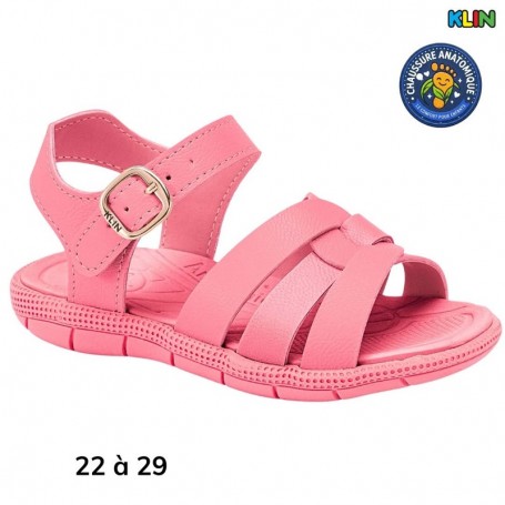 Sandale fille Klin rose à boucle - 22 à 29 - ENF759