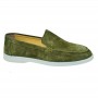 Mocassin premium vert olive en cuir suédé – MOC766