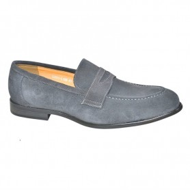 Mocassin gris de ville en cuir suédé – MOC774
