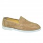 Mocassin beige premium en cuir suédé – MOC779