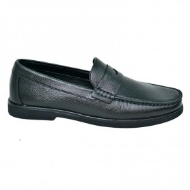 Mocassin noir en cuir lisse – MOC787