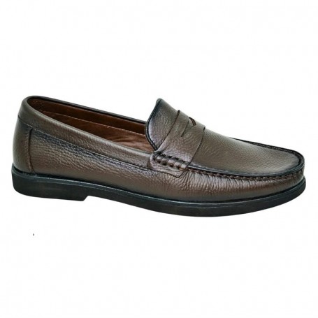 Mocassin marron en cuir lisse – MOC788