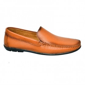 Mocassin camel en cuir lisse – MOC789