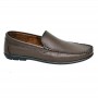 Mocassin marron foncé en cuir lisse – MOC792
