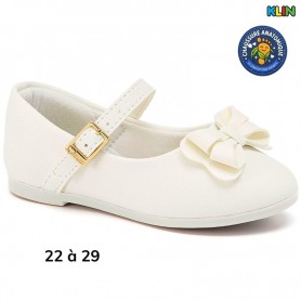 Ballerine fille Klin blanche à noeud - 22 à 29 - ENF762
