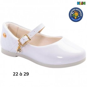 Ballerine fille Klin blanche vernie - 22 à 29 - ENF765