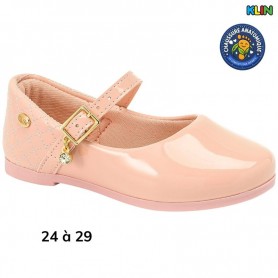 Ballerine fille Klin rose vernie à boucle - 24 à 29 - ENF766