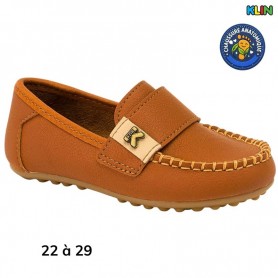 Mocassin garçon Klin camel à scratch - 22 à 29 - ENF772