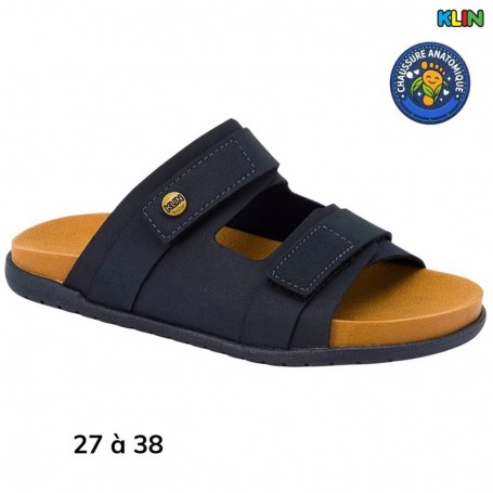 Sandale garçon Klin bleu marine à scratch - 27 à 38 - ENF773