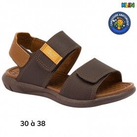 Sandale garçon Klin marron à scratch - 30 à 38 - ENF775