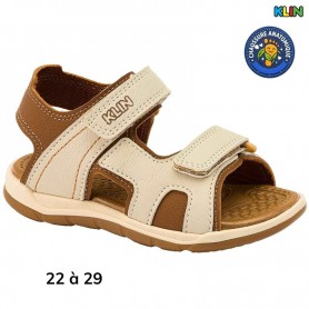 Sandale garçon Klin beige et marron - 22 à 29 - ENF783
