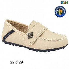 Mocassin garçon Klin beige à scratch - 22 à 29 - ENF785