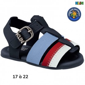 Sandale garçon Klin bleu à boucle - 17 à 22 - ENF790