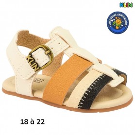 Sandale garçon Klin beige multicolore - 18 à 22 - ENF791