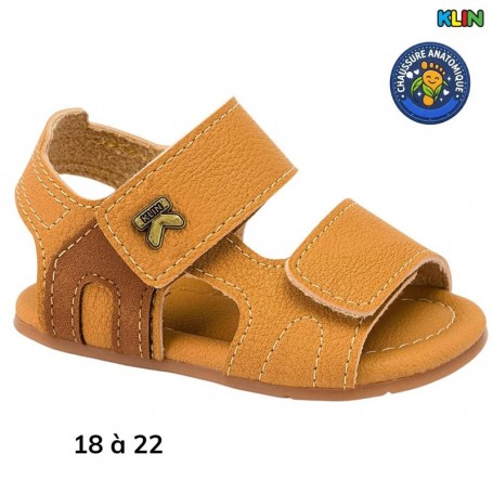 Sandale garçon Klin camel fermée - 18 à 22 - ENF797