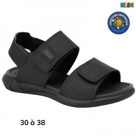 Sandale garçon Klin noire classique - 30 à 38 - ENF799
