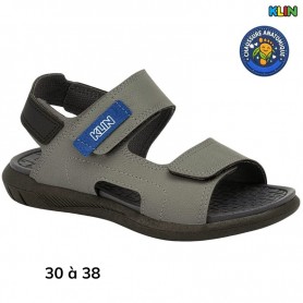 Sandale garçon Klin grise et noire - 30 à 38 - ENF802