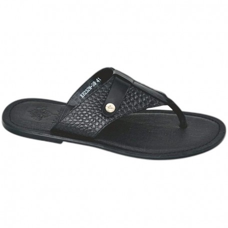Sandale premium noire à bride orteil – SDL3335