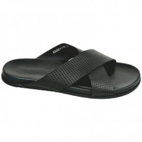 Sandale croisée noire texturée – SDL3339