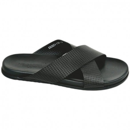 Sandale croisée noire texturée – SDL3339