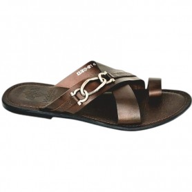 Sandale marron à boucle argentée – SDL3343