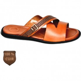 Sandale orthopédique orange à boucle – SDL3357