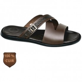 Sandale orthopédique marron à boucle – SDL3358