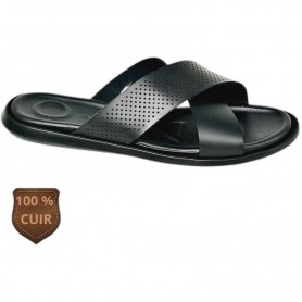 Sandale orthopédique noire perforée – SDL3363