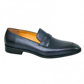 Mocassin classe bleu en cuir – CDV1874